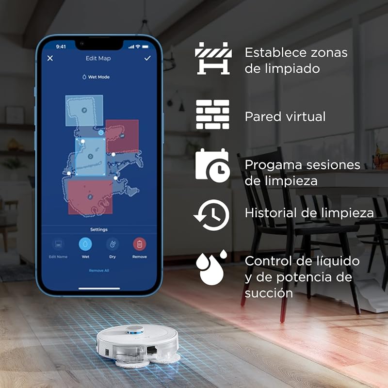 Bissell spinwave r5 | aspirador de pó robô para esfregar o chão | navegação com lidar | detecção de carpetes e tapetes | sucção poderosa até 2.000pa | sem cabos | 61db | branco | 3475n