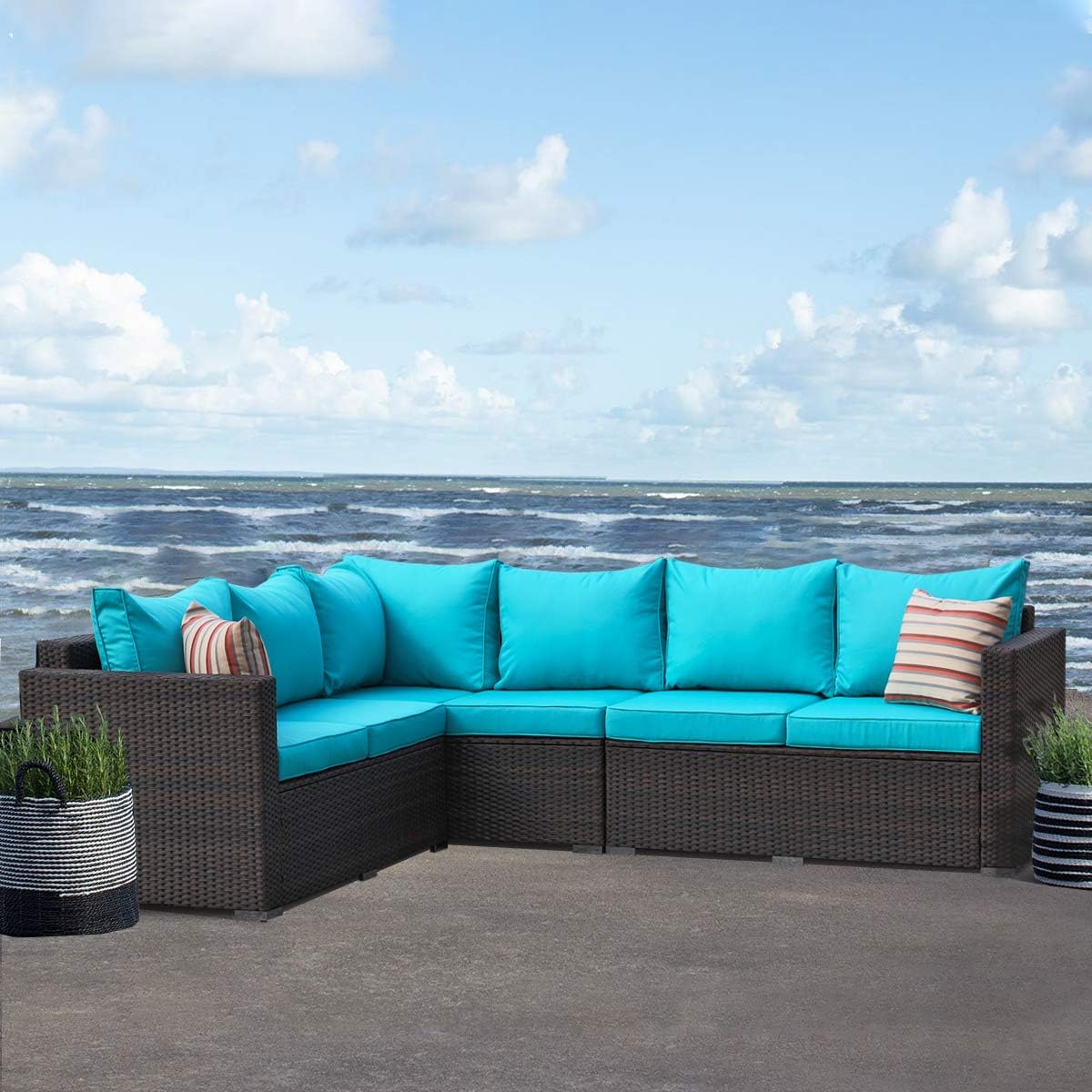 turquoise patio set
