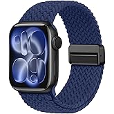 Braided Stretchy Band Compatible with Apple Watch Bands 38mm 40mm 41mm 42mm 44mm 45mm 46mm 49mm Women Men, Soft Nylon Sport Elastic Strap for iWatch Band Series 11 10 SE 9 8 7 6 5 4 Ultra 3 2 1