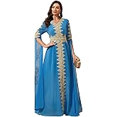 Women Muslim Abaya Kaftan Dress Lace Ethnic Moroccan Dress Eid Prayer Clothes Arabian Maxi Robe