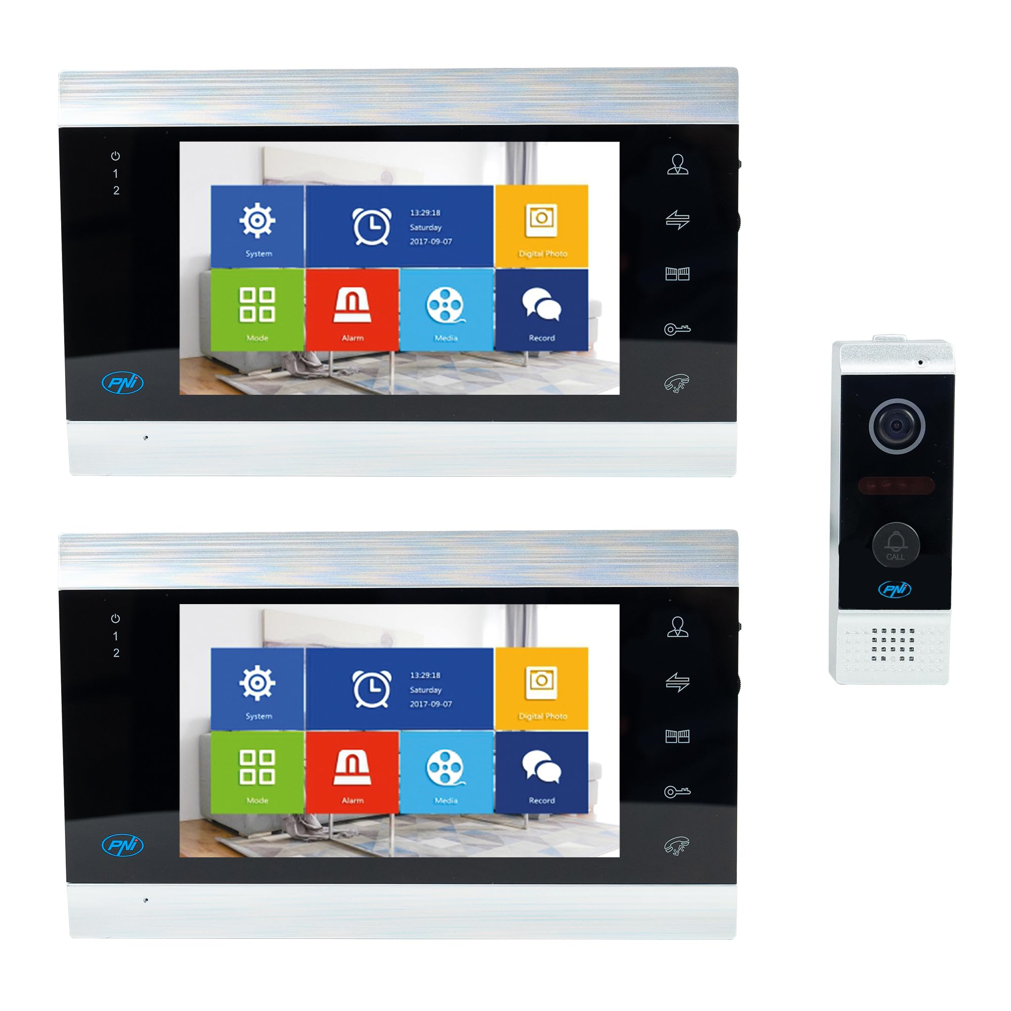 PNI Smart video intercom with 2 monitors SafeHome PT720MW WiFi HD, P2P