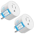 GNCC Smart Plug,Smart Home Wi-Fi Outlet Compatible with Alexa Google Assistant for Voice Control, Remote Control, Timer, Mini Smart Outlet WiFi Socket, No Hub Required, Only WiFi 2.4G (2-Pack) White