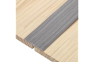 uxcell T-Molding Transition Strips, 6.56 ft x 1.97" (L x W) PVC Floor Flat Divider Strip Self Adhesive Vinyl Flooring Edging Trim for Joining Floor Gaps Doorways, Gray Wood Grain