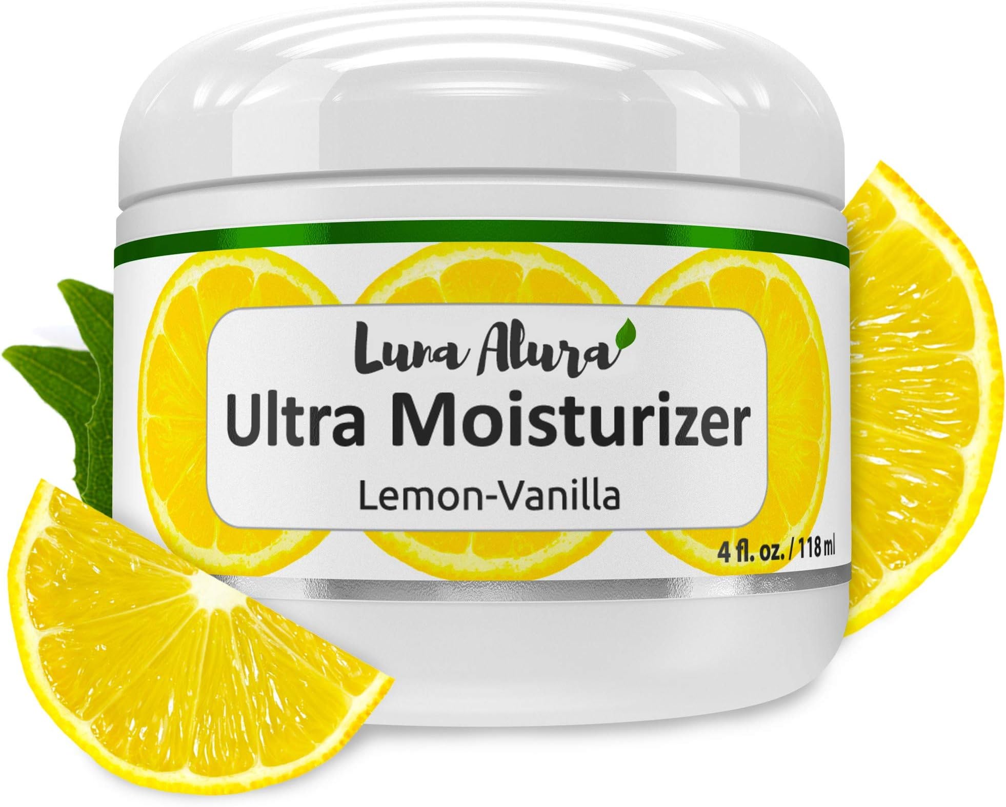 Face Moisturizer for Women & Eye Cream All In One. ORGANIC Green Tea & Aloe Vera. HYDRATING Shea Butter. LUSCIOUS Lemon Vanilla Scent (4 OZ)