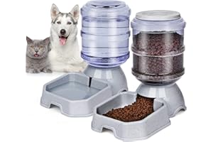CICONIRA Pet Feeder and Water Food Dispenser Automatic for Dogs Cats, 100% BPA-Free, Gravity Refill, Easily Clean, Self Feeding for Small Large Pets Puppy Kitten Rabbit Bunny