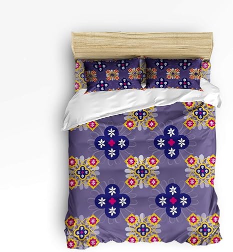 Amazon Leo Bon 掛け布団カバーセット ティール 幾何学模様 花柄 掛け布団カバー 枕カバー ベッドセット King Size lczleobon55sstwsjtdlbn 寝具カバーセット オンライン通販