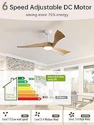 Sofucor 52 Inch Ceiling Fan with Light and