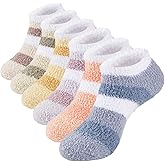 COOVAN Womens Fuzzy Socks 6 Pack Flutty Warm Cozy Super Soft Slipper Sock Micorfiber Home Plush Sock 6 Pairs