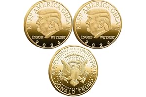 YIQILAFADA 3Pcs Donald Trump Coin 2021-2025 2024 Gold Coin Challenge Coin President Trump