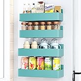 Mystozer Magnetic Spice Rack for Refrigerator, Kitchen Organizer and Storage Shelf, Blue (4 Pack)…