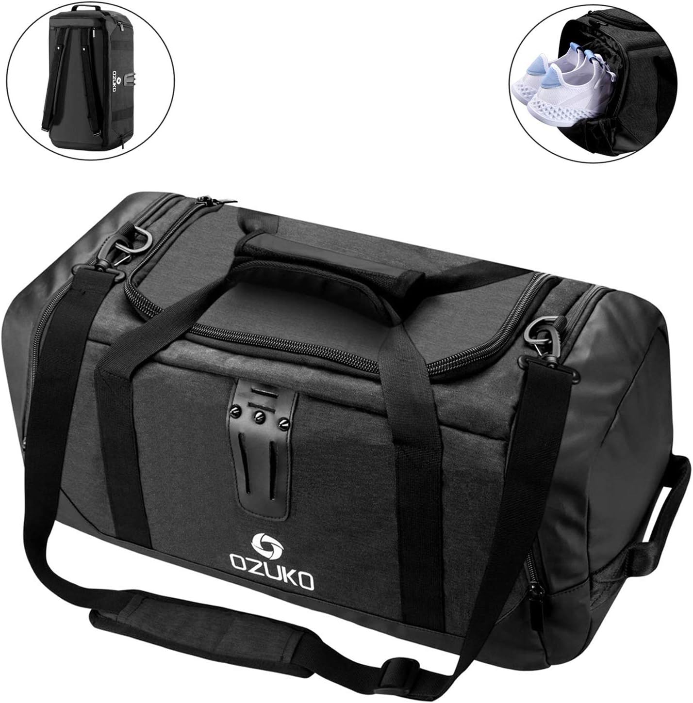 Everwell Sports Gym Bag Waterproof Travel Duffle Bag Training Handbag with Shoe Compartment Travel Holdall Large Shoulder Tote Sports Bag for Men Women 40L