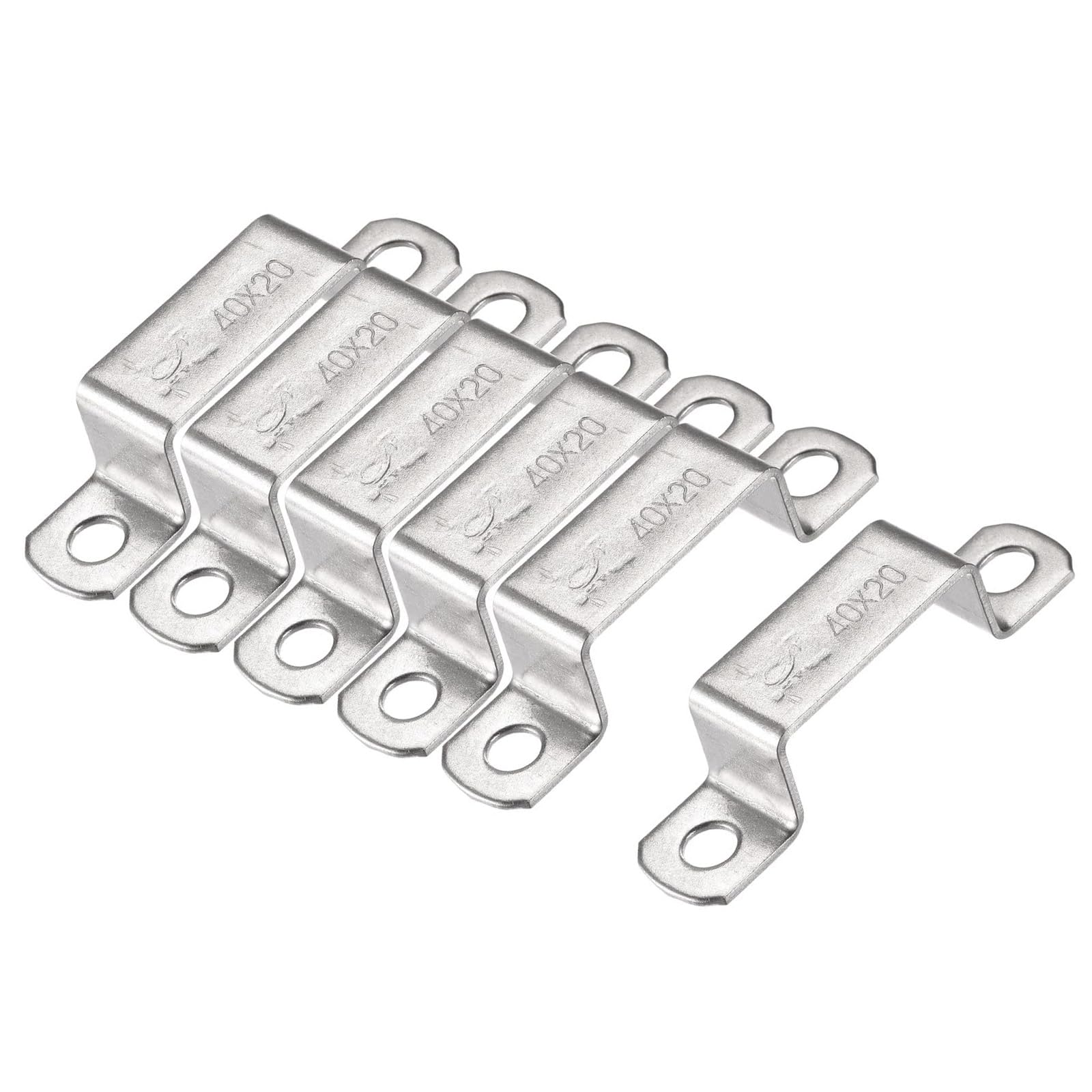 MACHSWON 20 x 41.5mm U Shaped Strut Connector Bracket 304 Stainless Steel Square Pipe Clamp for Door Closed Bar Holder 6pcs — image 1