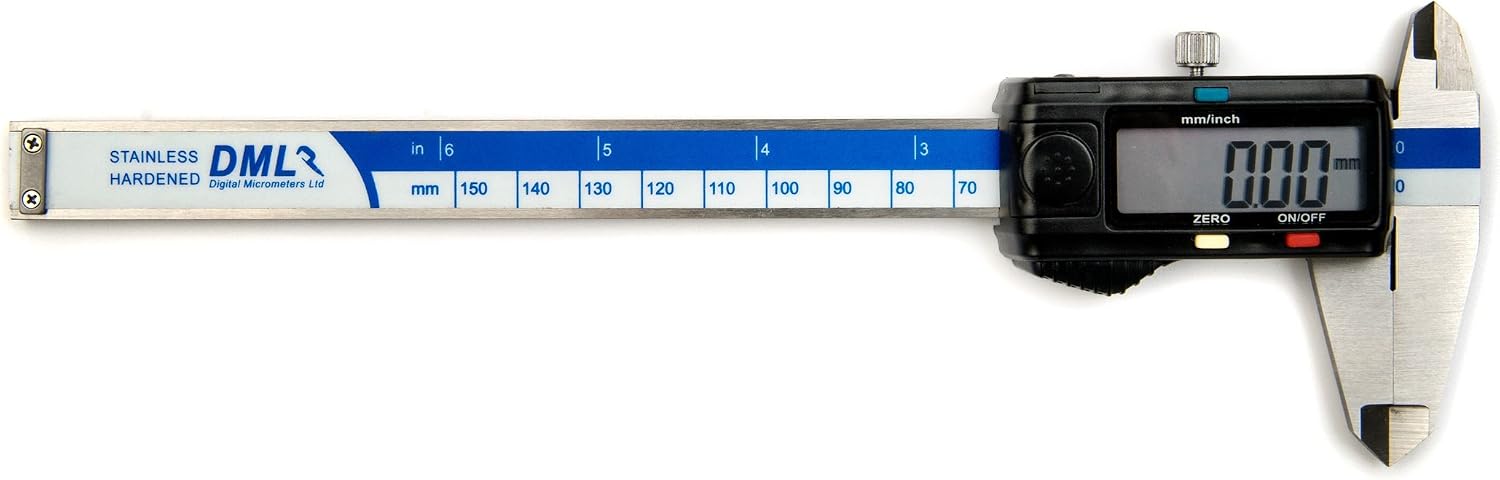 DML Left Handed 150mm 6" Inch Digital Vernier Caliper 12 Months Warranty, Black & Silver - Image 3