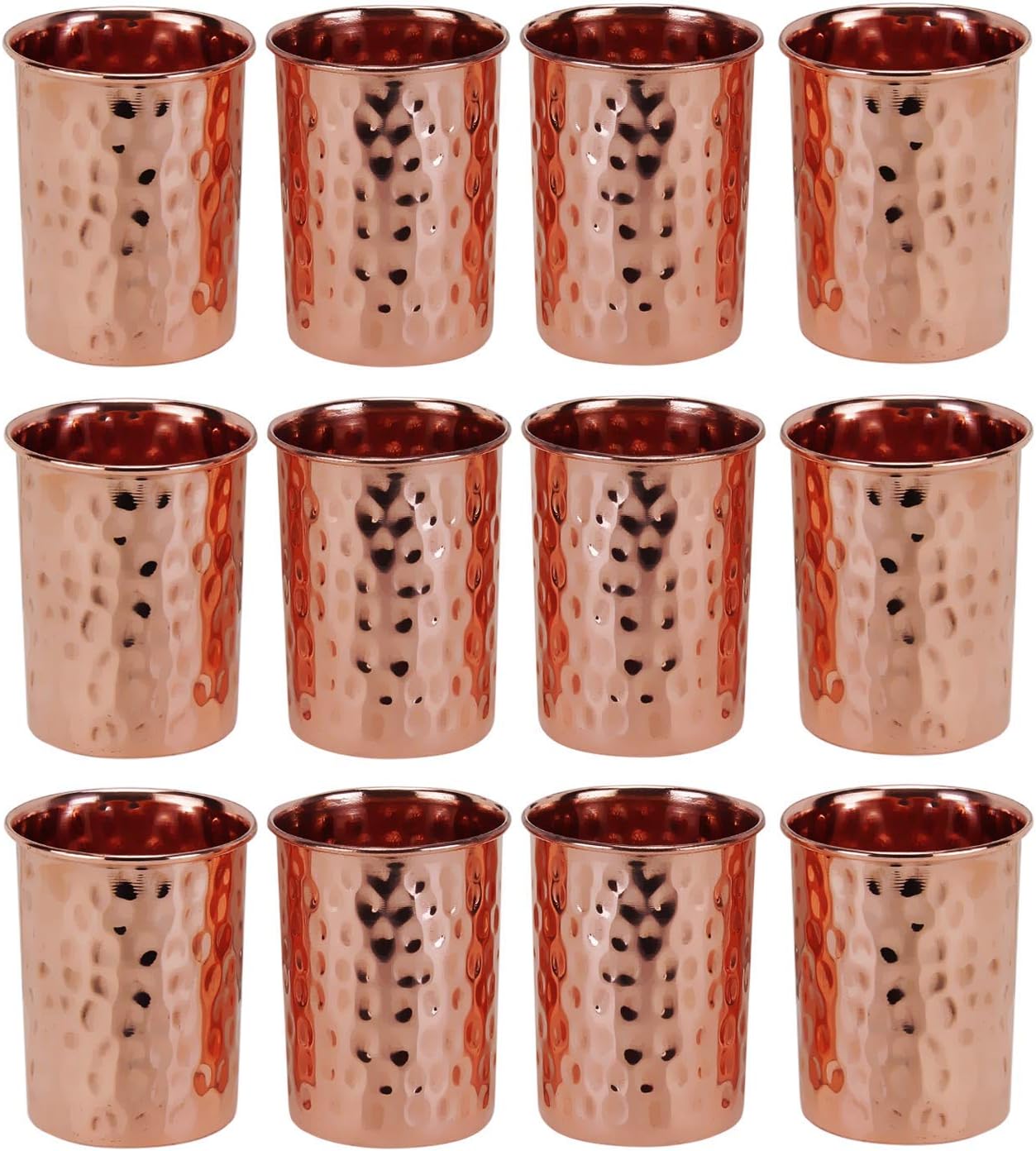 Zap Impex Pure copper hammered glasses moscow mule tumbler (Set of 12)