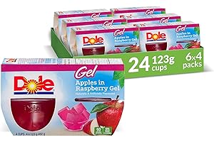 Dole Fruit Bowls Apples in Raspberry Gel – Gluten Free Snacks for Lunch, Fruit Cups Healthy Snacks for Adults, Everyday Schoo