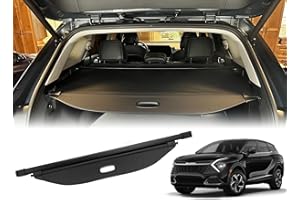 VeCarTech Compatible with Kia SPORTAGE 2026-2023 Rear Cargo Security Shade Cover Black Privacy Screen Retractable Rear Storage Waterproof Cargo Cover Luggage Security Shield Shade