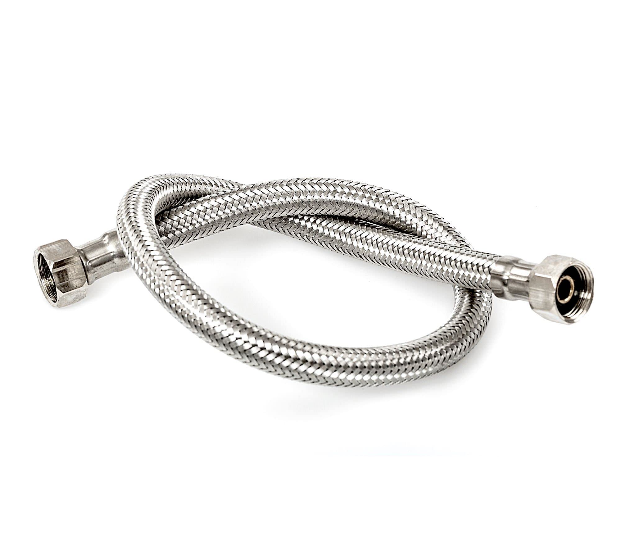 DOJA Industrial | Flexible Tap Hose | Female/Female | F 3/8" - F 3/8" | 40 cm Length | Hose for Tap or Shower in Stainless Steel | Flexi Hose Pipe for Kitchen tap, Shower Hose, Bathroom tap...