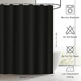 WELTRXE Shower Curtain 180x180cm Mould Proof Mildew Resistant Black view 6