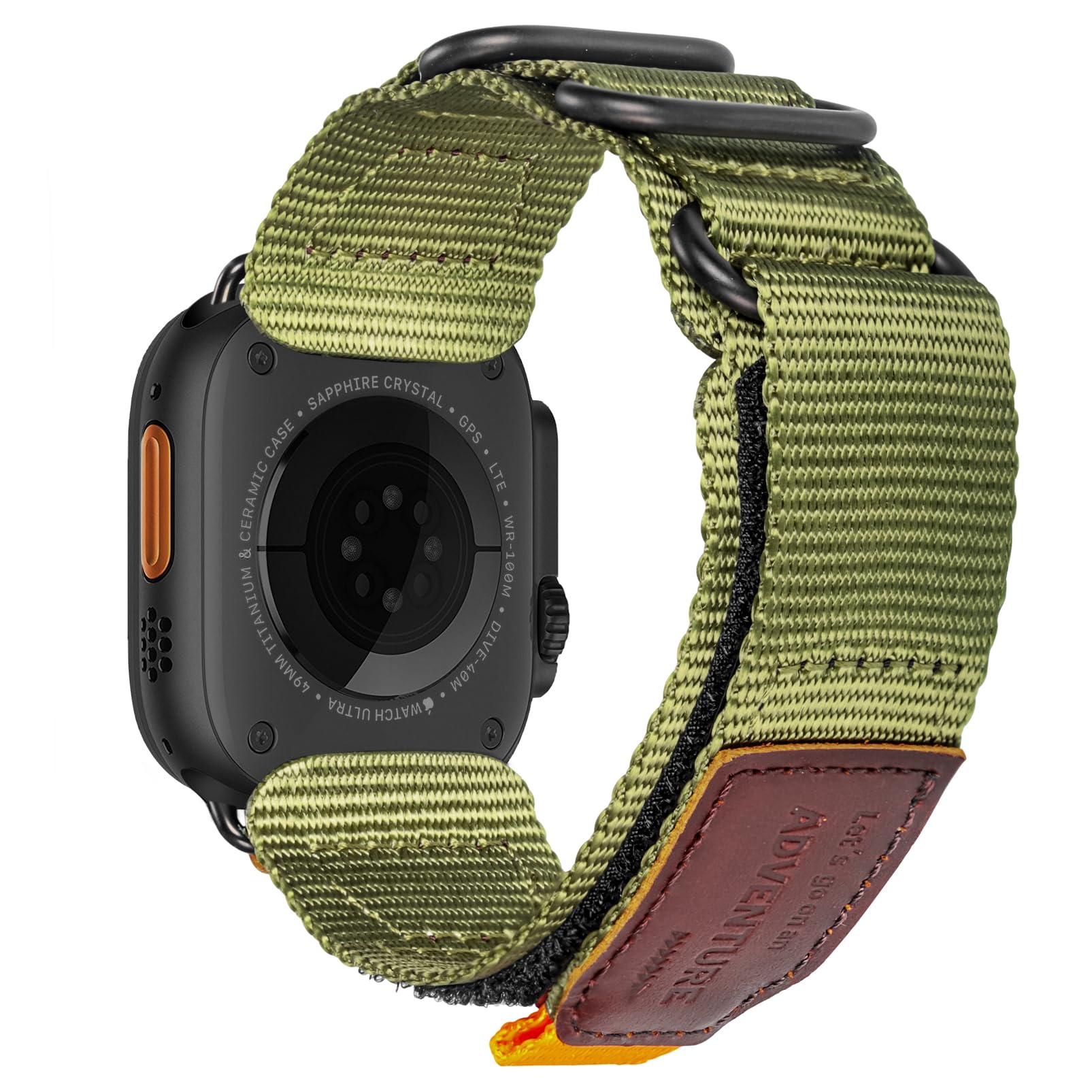 Compatible with Apple Watch Band 38/40/41/42/44/45/49/46mm,Rugged Replacement Nylon Strap With Three Buckle Loop Design For iWatch Ultra 3/2/1, Series 11/10/9/8/7/6/5/4/3/2/1, SE 3/2/1