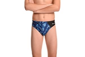 FLOW SWIM GEAR Flow Splice Swim Briefs - Boys Brief Style Swimsuit for Swimming Practice and Competition in Suit Size 21 to 32