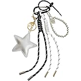 QTMY Cute Star Beaded Rope Braided Keychain Bag Charms for Handbag Purse Backpack Accessories for Bogg Bag,940