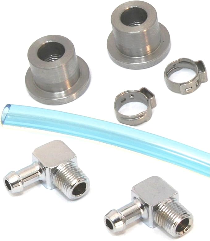 Fuel Sight Gauge Kit with Polished Aluminum Elbow Fittings