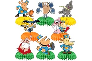 PAKJEL 8Pcs 𝓓𝓸𝓰 𝓜𝓪𝓷 Party Decorations, 𝓓𝓸𝓰 𝓜𝓪𝓷 Theme Honeycomb Centerpieces Table Toppers, 3D Double Side Cake Toppers, 𝓓𝓸𝓰 𝓜𝓪𝓷 Birthday Supplies for Girls and Boys