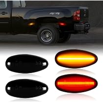 White LED Side Marker Lights – Smoke/Tinted Lens For Chevy Silverado 1500/2500 HD 2001-2007 & Dually Bed