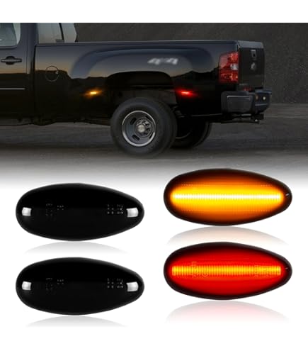 Nilight - - Nilight Fender Side Marker Lights 4 PCS 54 LED Smoke Lens Amber Front Rear Clearance Light Compatible With 2020 2021 2022 2023 2024 Sierra 2500HD 3500HD Pickup Truck