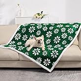 Yaning Waterproof Blanket for Dog Cat or Adult, Cute 3D Textured Flower Dog Blanket for Bed Couch Sofa, Soft Liquid Pee Proof Pet Furniture Protector, 50"x60", Green