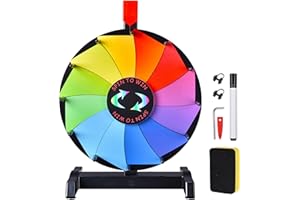 WinSpin 12 Inch Prize Wheel Tabletop Heavy Duty Editable Color 12 Slots Spinning Wheel for Home Office Fortune Design Carnival Spinning Game, Breeze Series