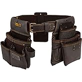 OX Pro Construction Tool Belt - 22-Pocket Leather Tool Belt Pouches - Made of Oil-Tanned Leather with Double-Stitching and Steel Rivets Morrales De Construccion OX-P263604
