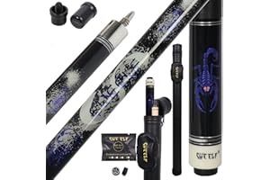 CUEELF Pool Cue Stick,Billiard Cue Sticks with Hard Case Low Deflection Shaft Professional Billiard Pool Cues Sticks 19.5-21 oz cue Stick