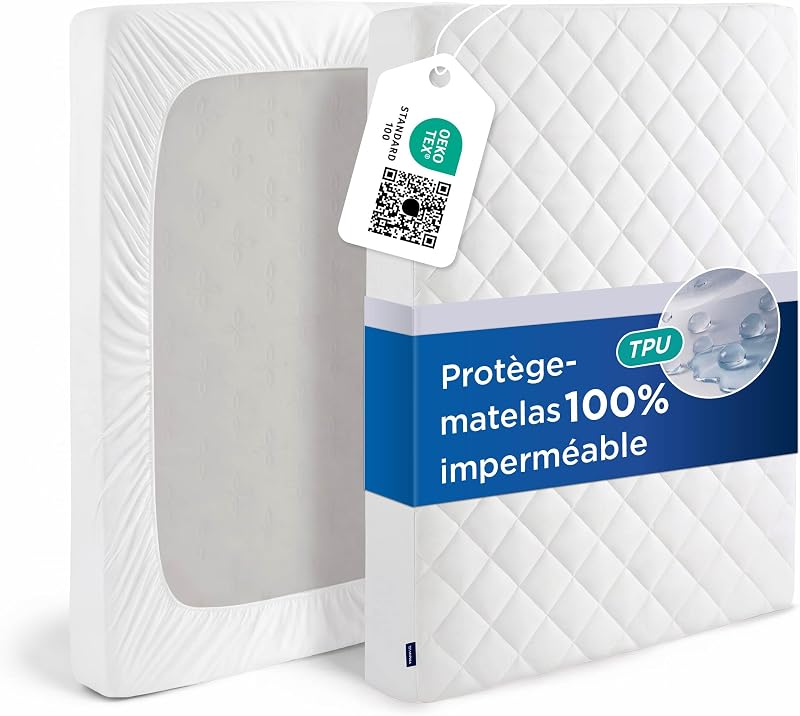 Protège Matelas Imperméable 140 x 200 cm - pour Matelas Jusqu’à 40 cm