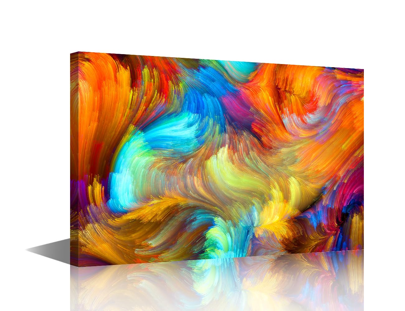 Colors In Bloom Series Abstract Painting Canvas Wall Art Color Textures Modern Artwork Wall Decor for Home Office Decorations Framed Ready to Hang 16x 24 in — image 1