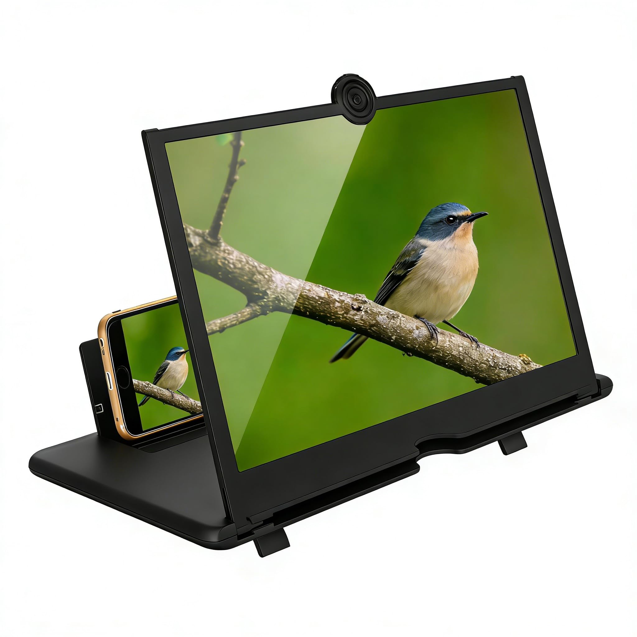 Photo 1 of 10'' Screen Magnifier Version, 2026 New Screen Magnifier for Cell Phone, Movies, Videos, and Gaming, Amplifier Desktop Magnifying for Seniors Reading (Black)