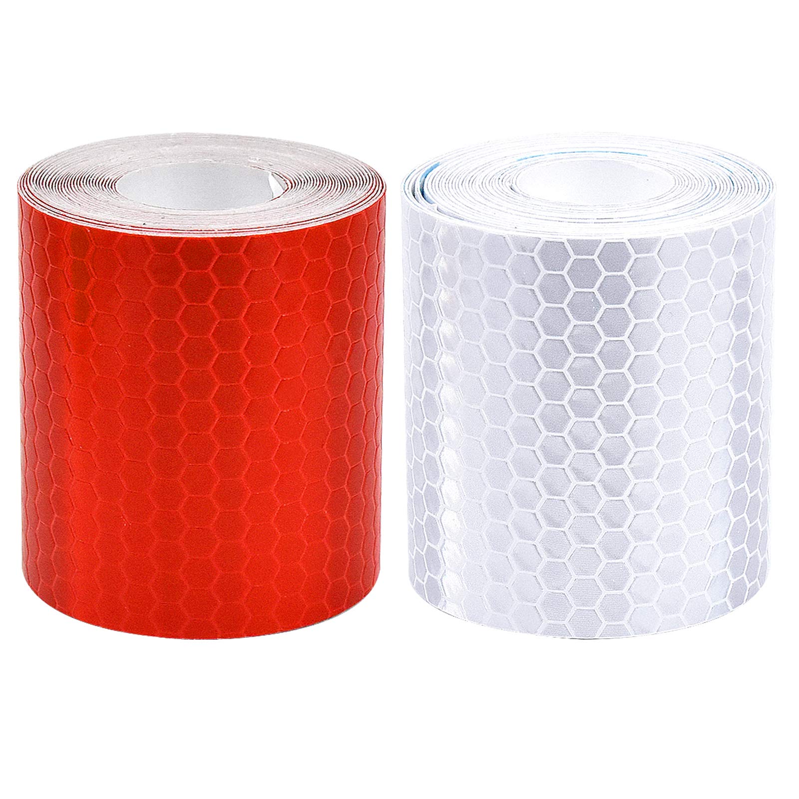 Skyzone 2PCS 5cm x 3 Meters Reflective Tape Warning Tape Reflector Tape Security Marking Tape Self-Adhesive High Visibility Stickers for Bicycles Vehicles Cars Motorcycles Night Activity