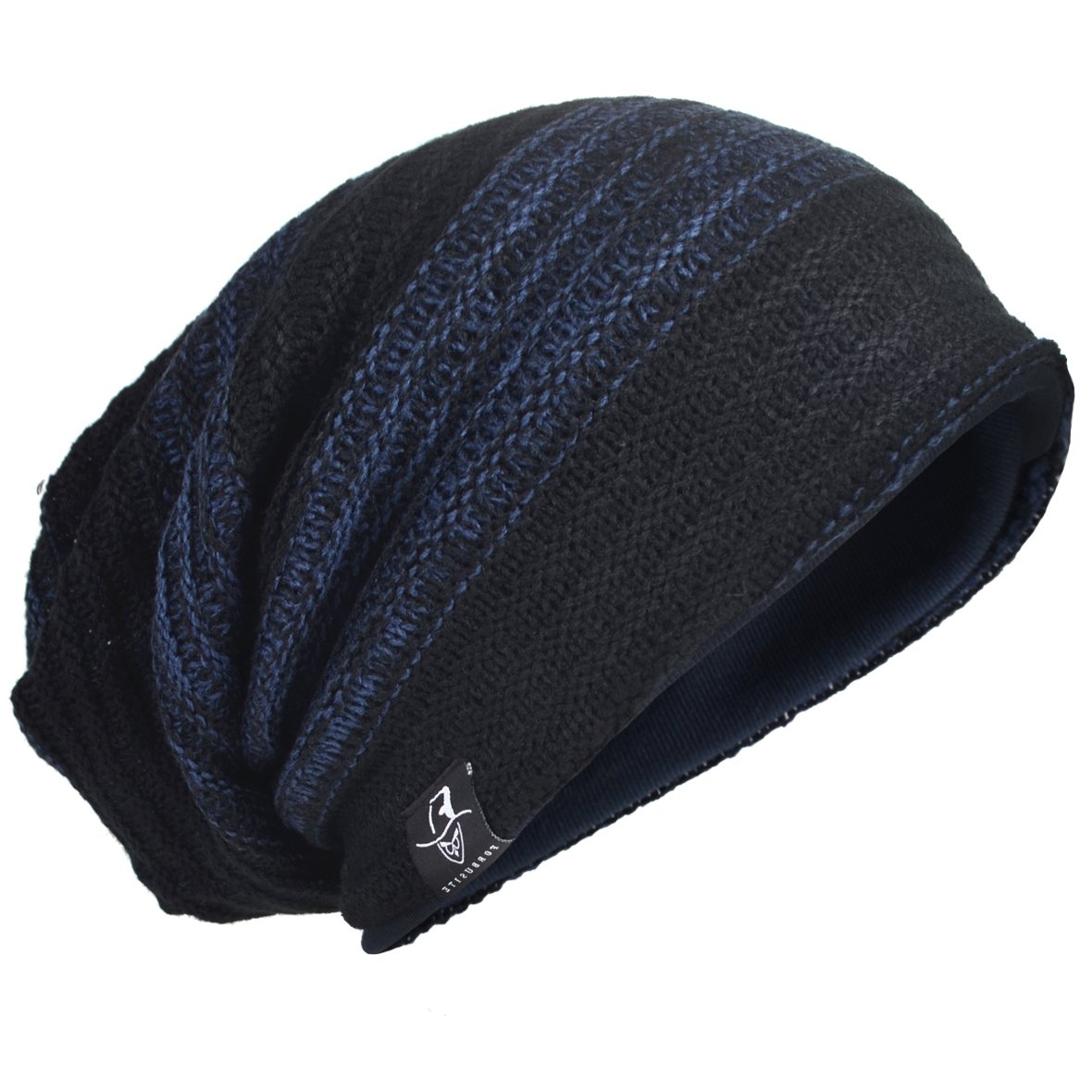 Men Oversize Beanie Slouch Skull Knit Large Baggy Cap Ski Hat B08 (Retro-Navy)