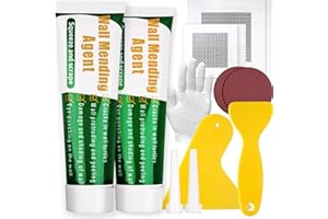 JXXAMZ33 Drywall Repair Kit with Gloves - Includes Spackle Wall Repair and Wall Patch Repair Kit - Ideal for Wall Putty Hole Repair, Drywall Patch Kit with Plaster, Scrapers, Sandpaper, and Patches