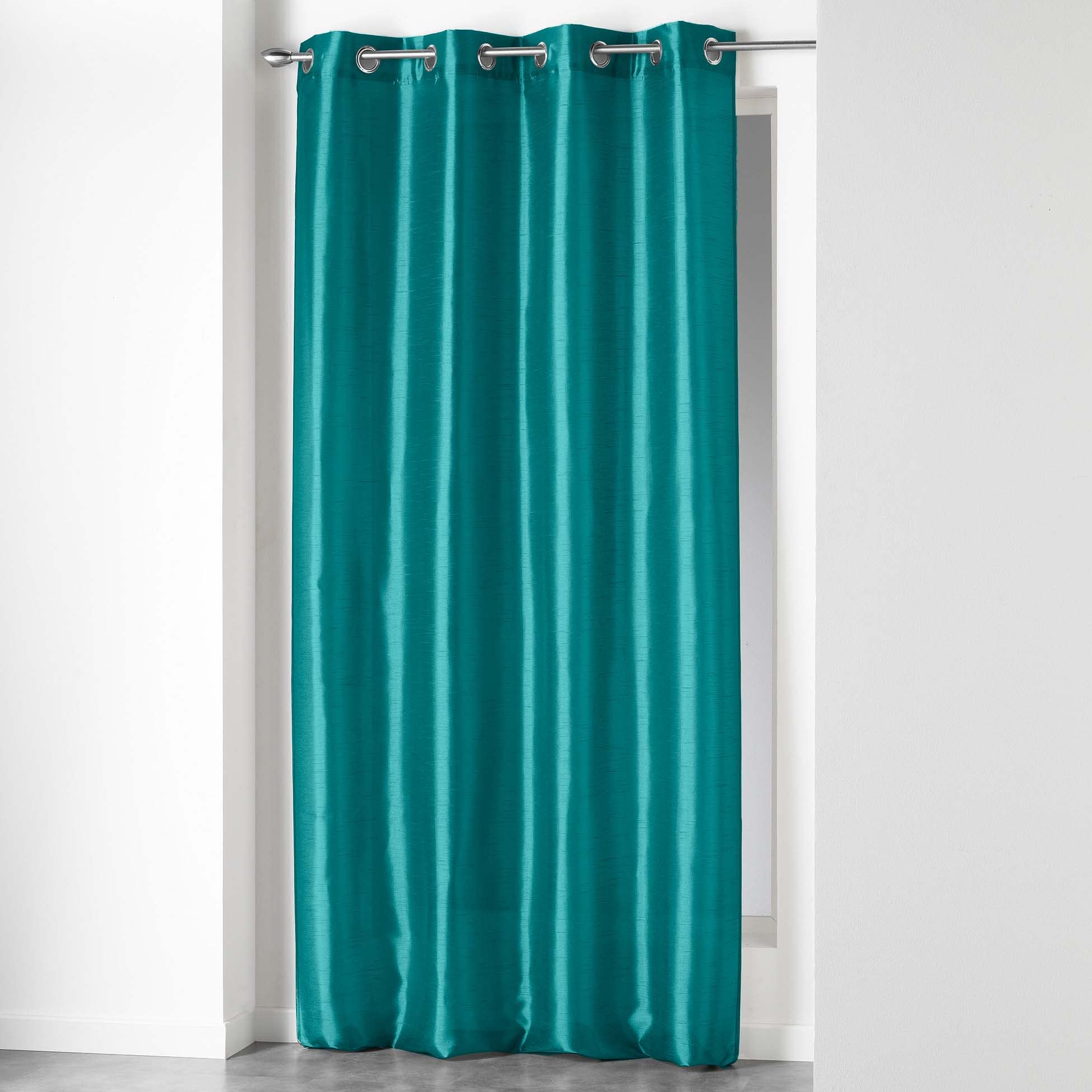 Douceur d'Intérieur - Polyester Eyelet Curtain - 140 x 240 cm, Ceramic, blue, 140x1x240 cm