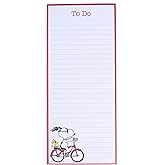 Graphique Magnetic Notepad - Peanuts Snoopy Bike Grocery and Shopping List - Fun Decorative To-Do List - Perfect House Warming Gifts - 100 Tear off Sheets (4" x 9.25" x .5")