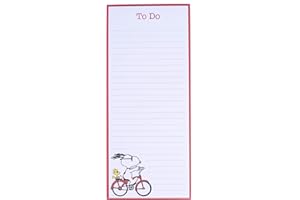 Graphique Magnetic Notepad - Peanuts Snoopy Bike Grocery and Shopping List - Fun Decorative To-Do List - Perfect House Warming Gifts - 100 Tear off Sheets (4" x 9.25" x .5")