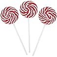 Swirl Lollipop Sucker - Bulk Set of 24 Individually Wrapped Pops - Candy Buffets, Graduation Parties, Anniversaries & Weddings, Red
