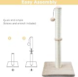 Dimaka 29 Inch Tall Cat Scratching Post Sisal Rope Plush Brown view 5