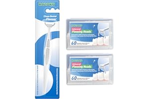 RAZOKO Dental Floss Picks, Clean Dental Flossers Kit with 1 Handle and 120 Extra Strength Refills