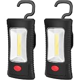 Vagocom 2Pack LED COB Magnetic Work Light,Battery Powered Flashlight with Magnetic Base and Hook,Magnetic Lights for Emergency,Car Repair,Workshop,BBQ,Gift for Dad,Men,Husband, WORKLIGHT 1441