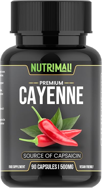 NutriMali Cayenne Pepper Capsules 1500mg Organic Vegan 90 Count