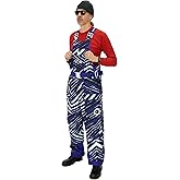 Zubaz NFL Men and Women's Zebra Striped Team Color Insulated Bib Overalls (Small - 3X-Large)