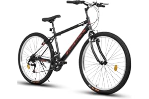 KIAPALNO Mountain Bike 24 26 Inch, 21 Speeds High-Carbon Steel Frame, Boys Girls Lightweight Sport Bike, Adult Teens Bicycle for City Commuters, Gift for Big Kids