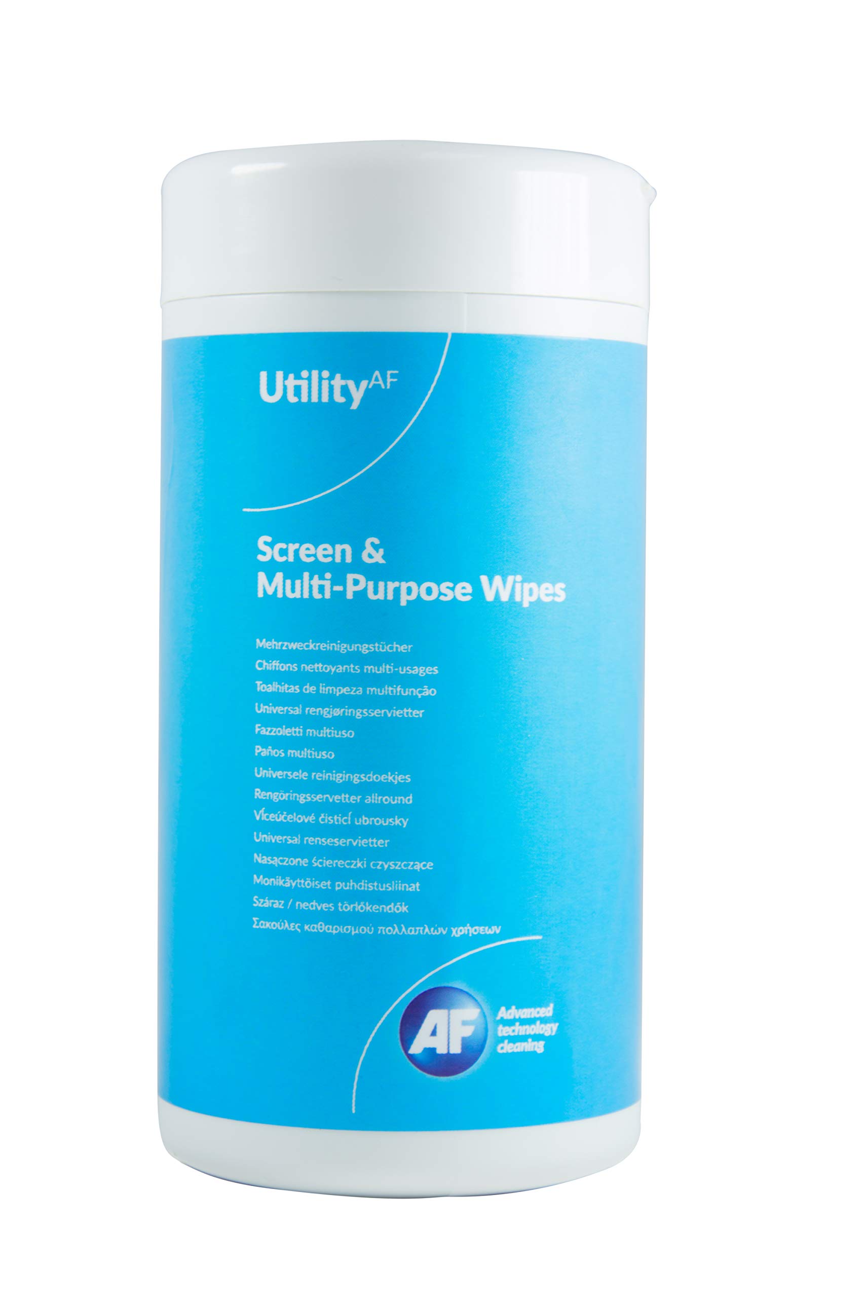 AF Utility Screen and Keyboard Cleaning Wipes - Pre-moistened for Computer, Laptop, TV, Tablets, Phone etc. Tub (60 Wipes)